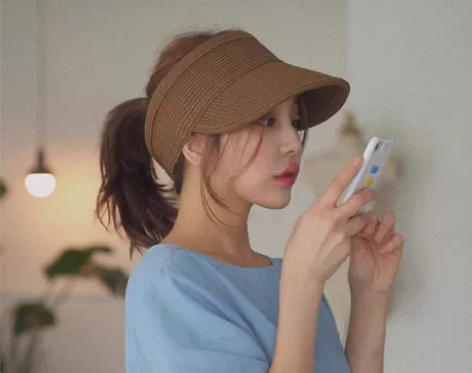 法国Nextvlone草编空顶帽女无顶帽出...