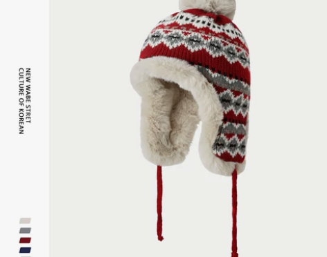 网红情侣雷锋帽女显脸小冬季加厚保暖韩版骑车...