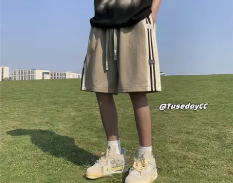 美式短裤男夏季篮球五分中裤青少年大码潮牌宽...