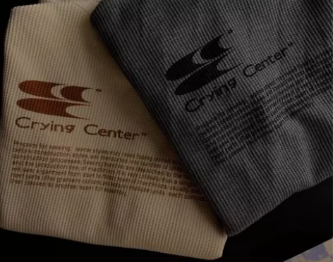 CryingCenter华夫格印花长袖宽松...