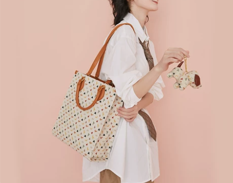 不莱玫老花礼盒大容量托特包百搭单肩包手提上...