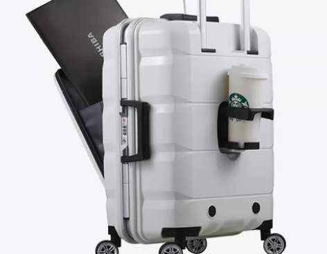 luckyClub行李箱拉杆箱旅行箱前开盖...