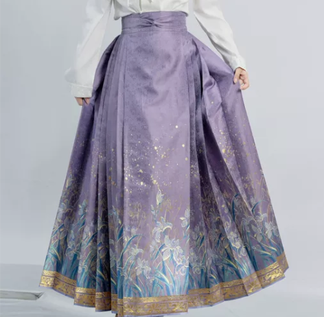 今时月鸢尾原创织金马面裙国风女装半身裙新中...