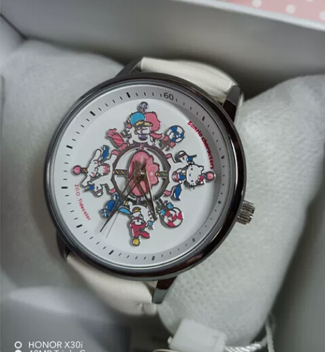 正港旋转木马手表石英机芯皮革表带国表女表白...