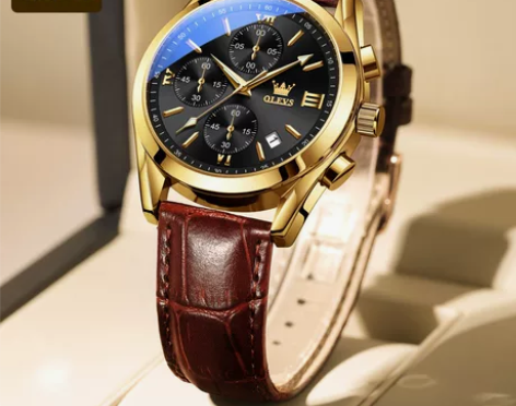 品牌手表批发跨境外贸石英表三眼六针计时运动...