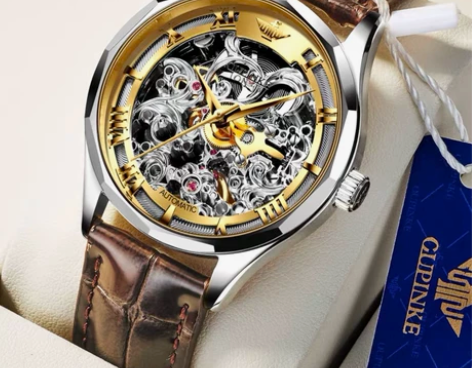 瑞士新款欧品客，男士机械表全自动镂空防水，...