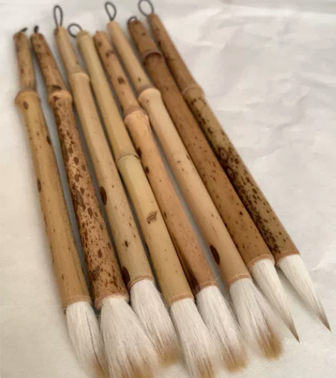 家里新到的纯天然梅鹿竹杆羊兼毫(特有造型)...