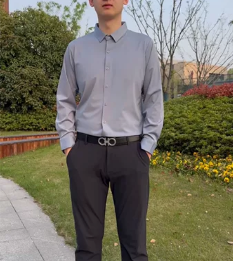 利郎高端冰丝无痕长袖衬衫男春秋季无痕免熨烫...