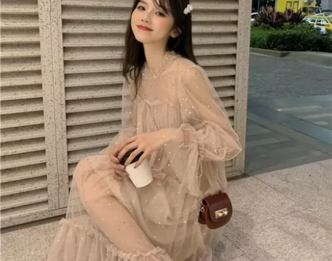 很仙的法国小众连衣裙女2023新款裙子学生...