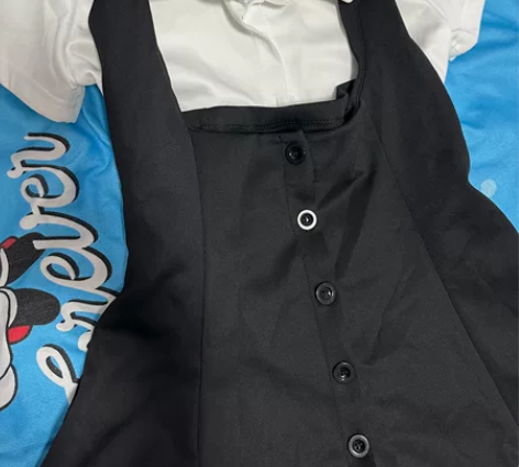 美式学院风辣妹套装纯欲背带裙两件套s码连衣...