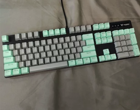 雷柏v500pro老款 104键机械键盘茶...