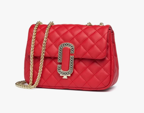 Viney2019新款真皮女包小香风菱格链...