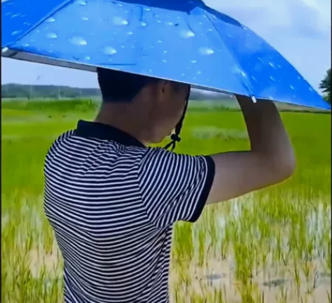 帽伞头戴雨伞帽子户外垂钓头戴太阳伞户外采茶...