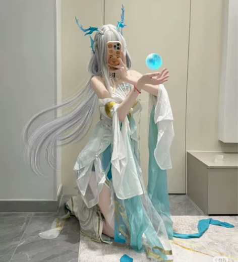 三町目家西施游龙清影cos服 假发 没有龙...