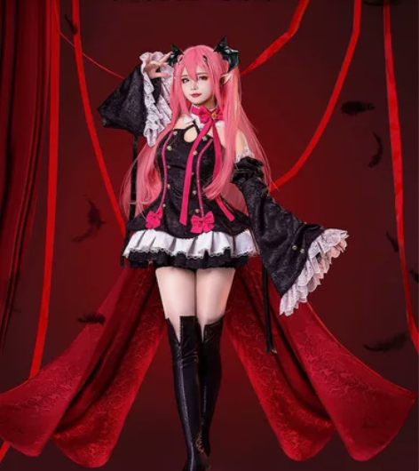 初兽猫 克鲁鲁cos服全套M假发 （穿一洗...