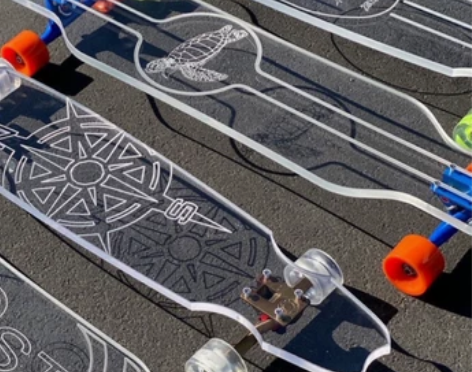 水晶意志透明滑板长板王一博同款，透明轮子带...