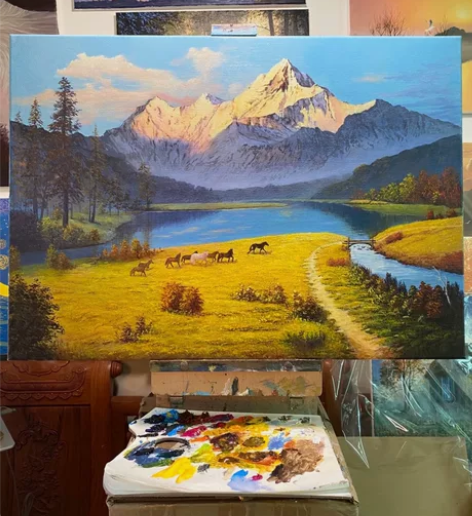 高质量油画定制！！！手绘油画肖像 油画人像...