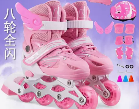 男女溜冰鞋儿童全套装小孩成人滑冰鞋轮滑鞋旱...
