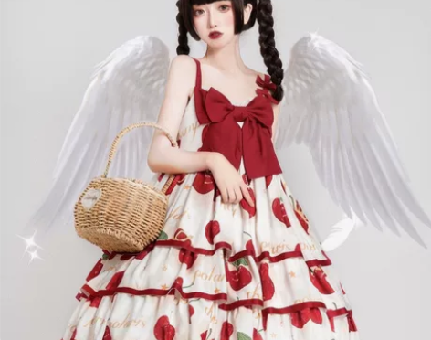 樱桃皇冠lo裙，北极之星原创Lolita（...