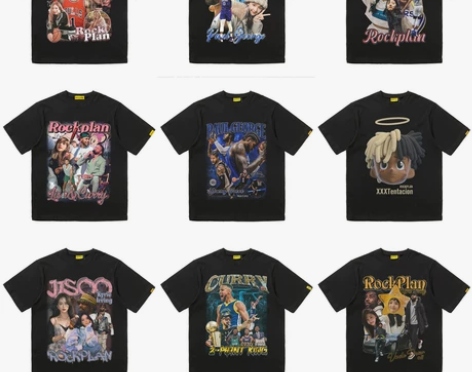 摇滚计划美式T恤 球星罗斯詹姆斯库里欧文印...