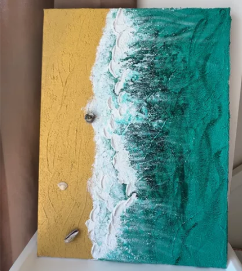 都是自己亲手画的肌理画，纯手工 尺寸是30...