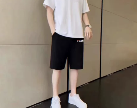 菲乐运动套装男夏季薄款短袖宽松休闲运动服青...