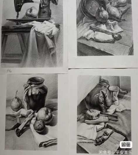 有大量速写、色彩、素描，头像、静物、 场景...