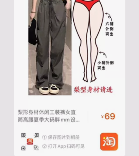 梨形身材休闲工装裤女直筒高腰夏季大码胖mm...