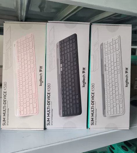 罗技K580无线蓝牙键盘女生办公静音便携轻...