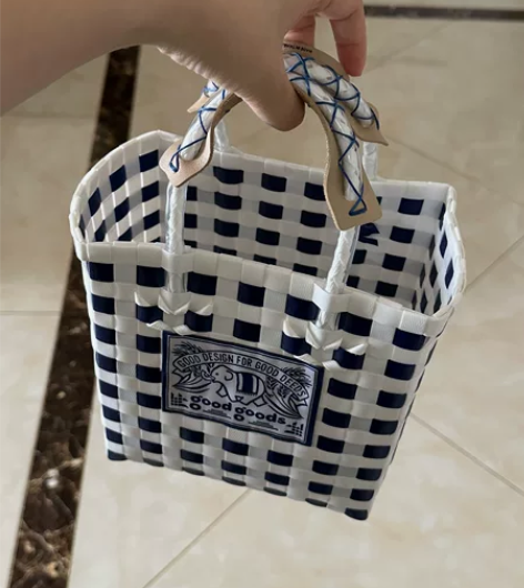 便宜出goodgoods菜篮子 白蓝小号8...