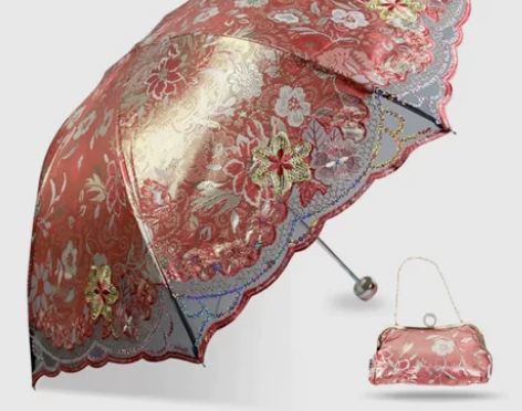 天堂伞绣花伞带包太阳伞遮阳伞防晒防紫外刺绣花蕾丝洋伞女晴雨伞...