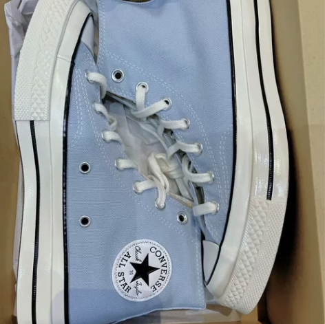 闲置包邮 匡威70s高帮帆布鞋浅蓝色，匡威...