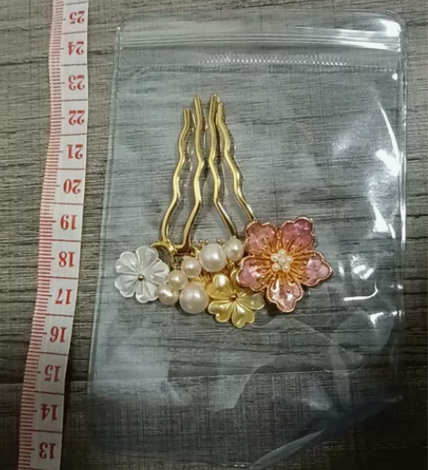 留莹-贝壳拼贴小花清新款汉服旗袍配饰发夹发...