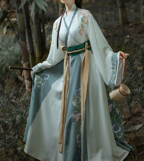 【千韵岗】笑寒,魏晋古风交领,s码,绿色6...