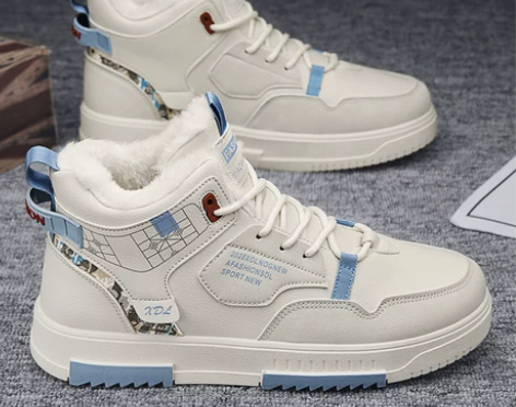 ?回力男鞋冬季加绒保暖2023年新款高帮板...