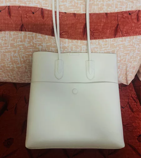 米白色皮质托特包 款式：单肩包、子母包 尺...