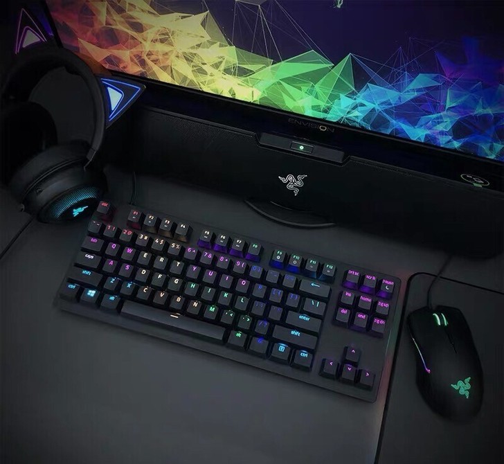 雷蛇猎魂光蛛87竞技RGB幻彩版电脑游戏竞...