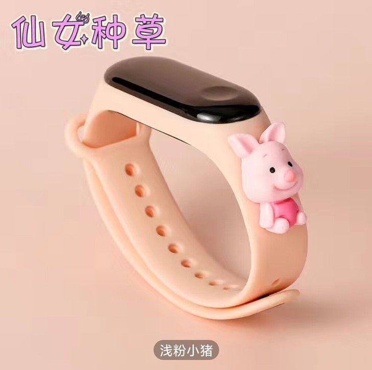 卡通电子手表功能：时间、日历、读秒、夜光、...