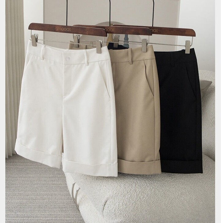 2021新款工装短裤女夏高腰宽松显瘦直筒四...