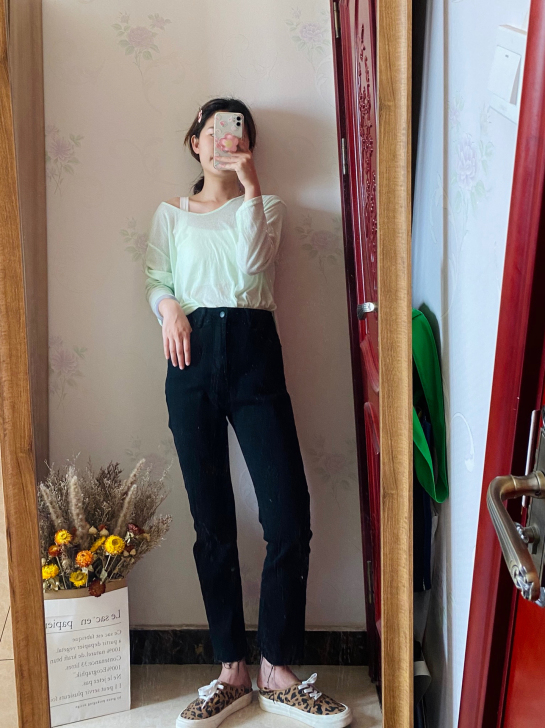 范范家FFAN加绒不规则微喇九分裤 九五新