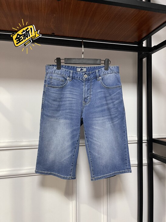 清仓去标男士牛仔短裤蓝色直筒宽松版型