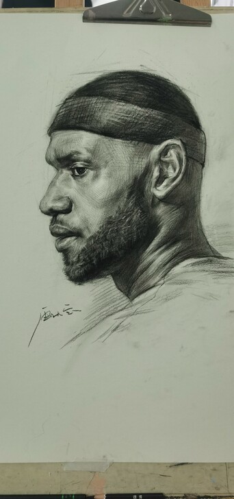 詹姆斯素描头像4K原画