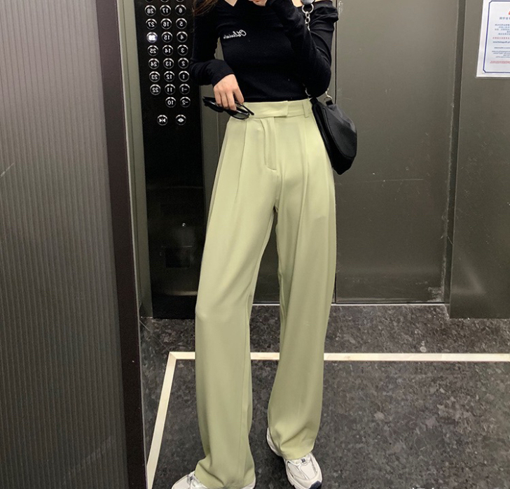 气质西装裤2021新款夏季女装宽松垂感直筒...