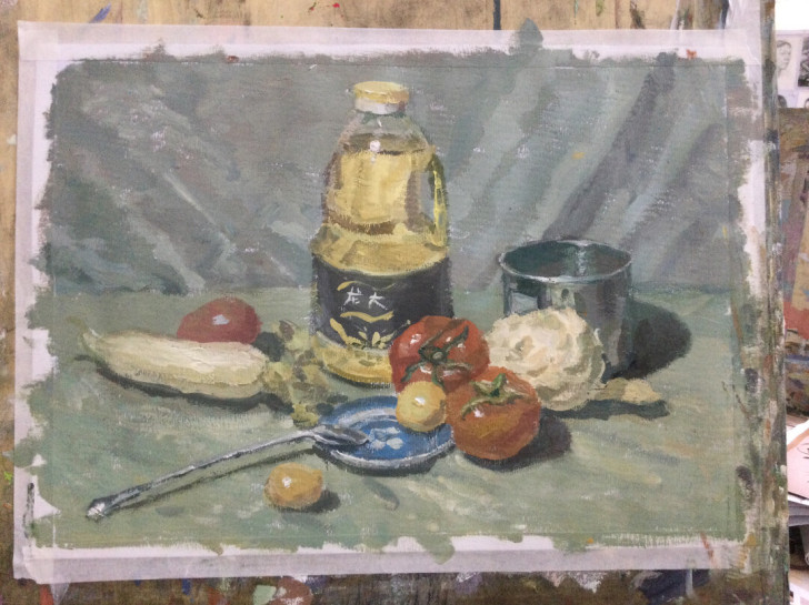 丙烯色彩静物色彩头像