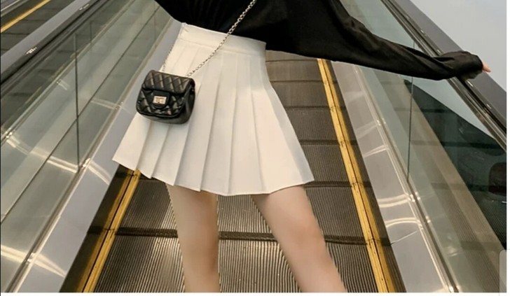 防走光百褶裙白色(M)