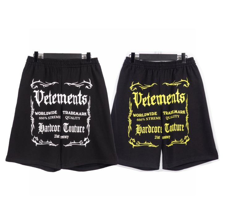 正确版VTM字母印花棉质休闲运动短裤男女款...