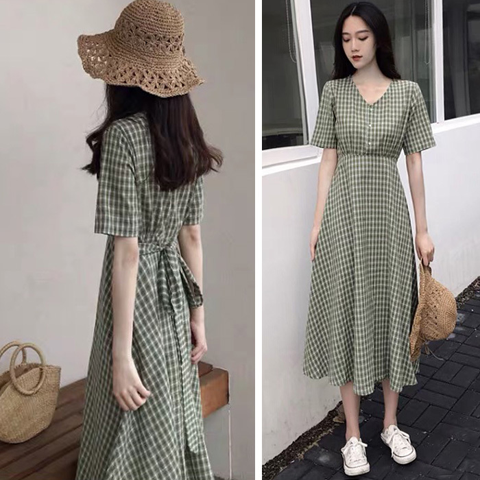 裙子仙女超仙森系胖妹妹学生气质长裙小清新长...