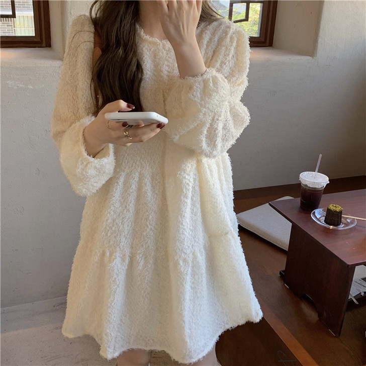 小清新甜美连衣裙森系初恋仙女裙小个子宽松温...