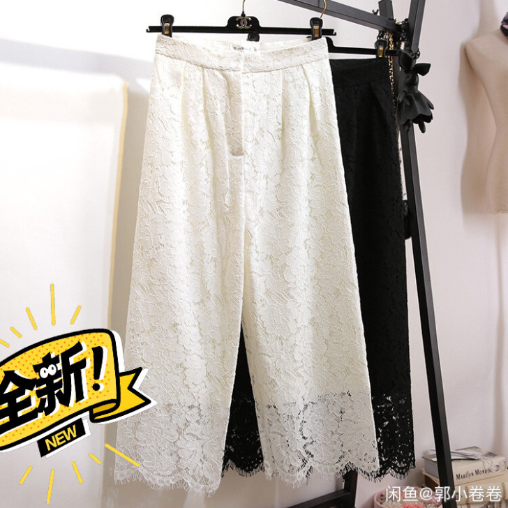 春季蕾丝阔腿裤