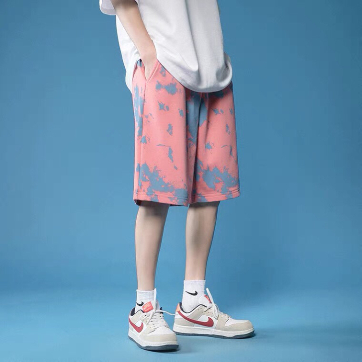 ins高街运动短裤男2021夏季新款宽松直...